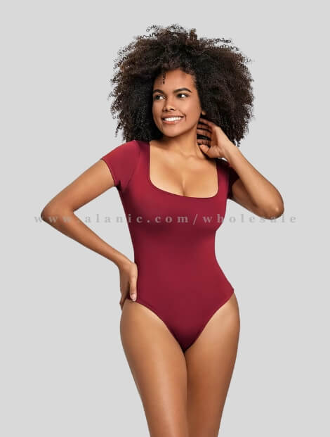 maroon square neck bodysuit manufacturer