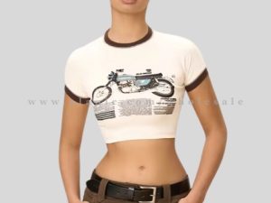 white half sleeve crop top manufacturer