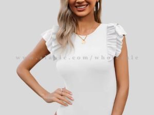 wholesale white puffed sleeve bodysuit
