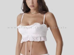 white thin strap crop top manufacturer