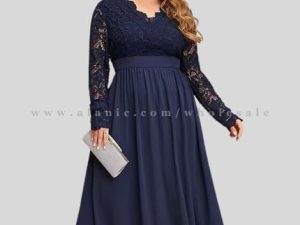 blue designer plus size long dress in bulk