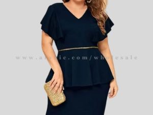 dark blue plus size peplum dress wholesaler