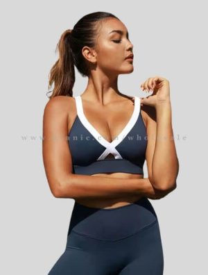 dark blue push up sports bra manufacturer