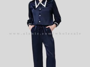 dark blue sleepwear with collar manufacturer