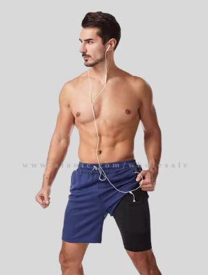 wholesale fade blue mens running shorts