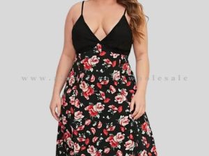 wholesale floral printed plus size womens dress