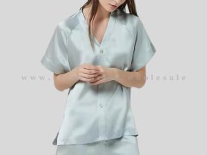 glossy blue half sleeve nightwear supplier