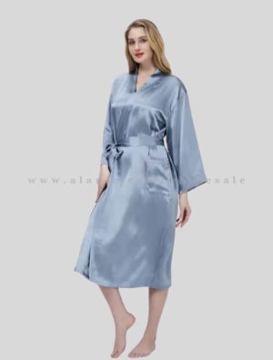 glossy grey full sleeve night suit in bulk