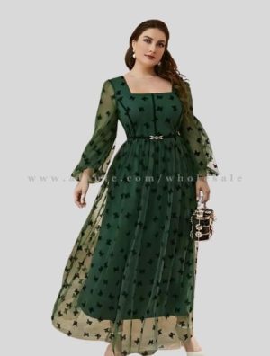 green plus size evening party dress supplier