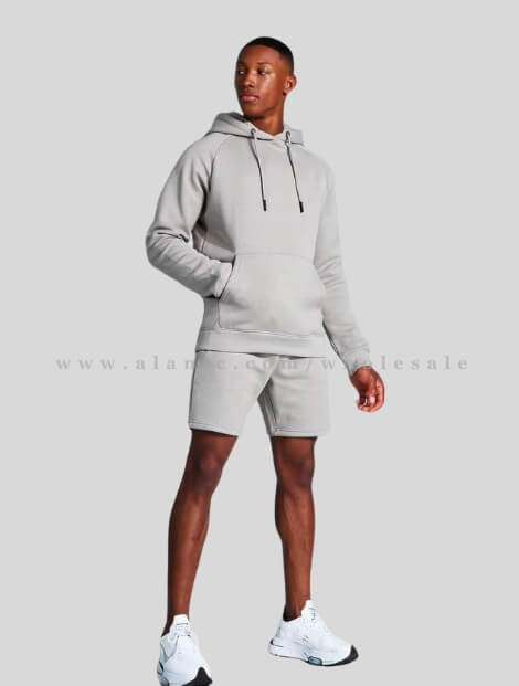 grey hoodie with short manufacturer