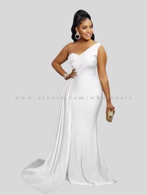 one shoulder plus size long gown wholesaler