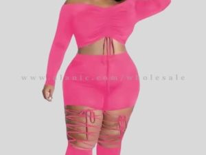 pink plus size top & leggings set vendor