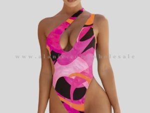 pink printed swimwear for women supplier