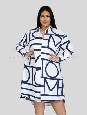 wholesale saffron printed plus size t shirt dress