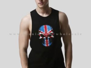 skull printed tank top for men wholesaler