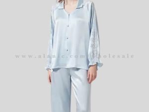 sky blue puffed sleeve night suit supplier