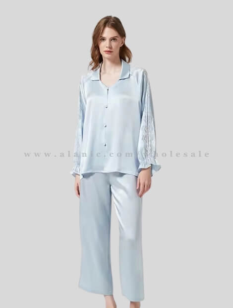 sky blue puffed sleeve night suit supplier