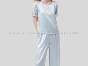sky blue round neck pajama set manufacturer