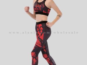 text printed sports bra in bulk