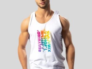 text printed tank top for men manufacturer