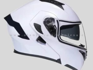 white dual visor motorcycle helmet with spoiler manufacturer