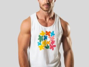white printed tank top for men wholesaler