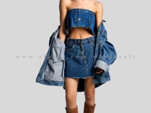 wholesale womens denim top & skirt