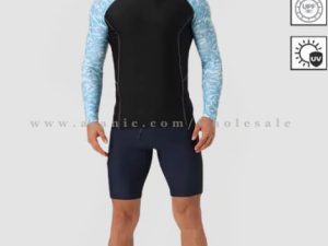 blue & black upf 50 rash guard for men manufacturer