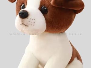 wholesale white & brown puppy plush toy