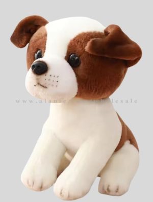 wholesale white & brown puppy plush toy