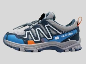 grey & blue lock lacing running shoe wholesaler