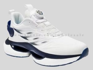 navy blue & white self lacing running shoe manufacturer