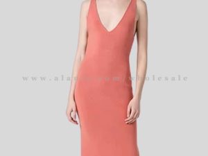 peach v neck tank dress wholesaler