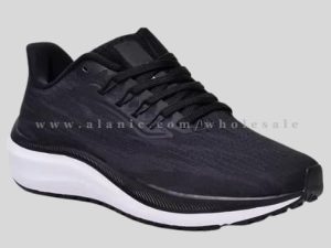 pure black running shoe with white sole wholesaler