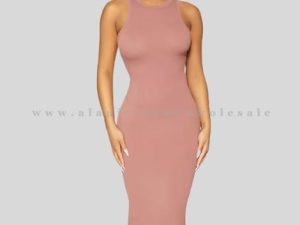 rosy brown sleeveless tank dress supplier