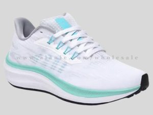 white & light blue moisture wicking shoe in bulk