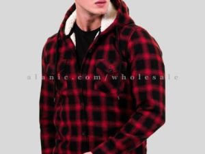 black & red mens flannel jacket wholesaler