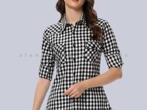 black & white flannel shirt for women vendor