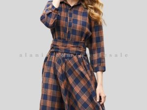 blue & orange womens flannel dress vendor