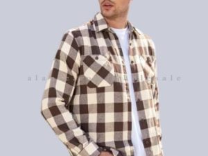 brown comfortable flannel shirt wholesaler