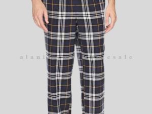 fade black & white mens flannel pajama in bulk