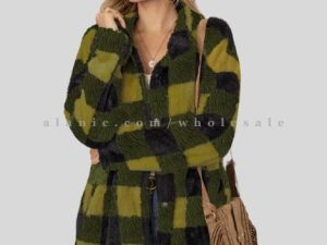 forest green & black woolen flannel jacket supplier