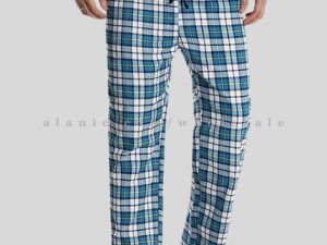 light blue mens flannel pajama with lace wholesaler