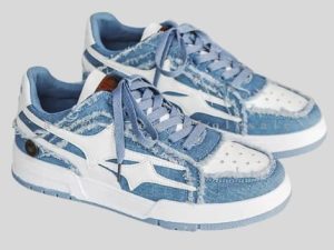 light blue & white denim sneakers supplier