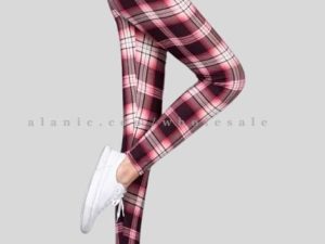 wholesale marron & white flannel leggings