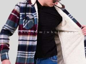 wholesale multicolored hooded flannel jacket