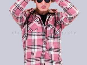 pink hooded mens flannel shirt manufacturer