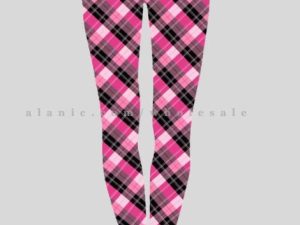 wholesale pink white & black flannel leggings