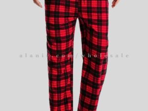 red & black flannel pajama with lace manufacturer