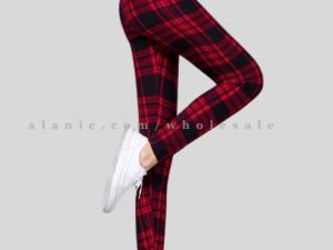 red & black stylish flannel leggings vendor